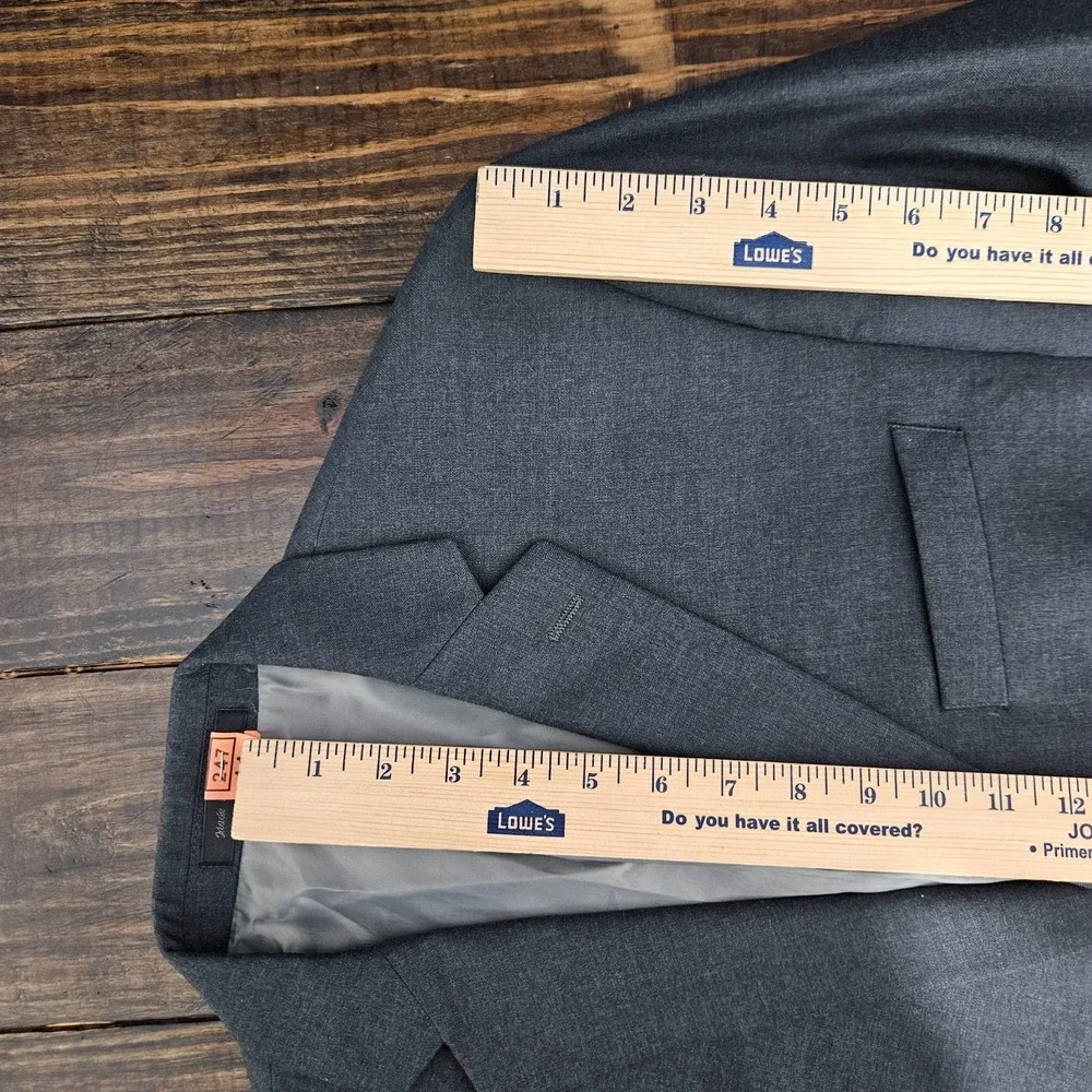 Calvin Klein Men's Sport Coat Blazer Two‎ Button Gray Twill Poly Rayon Size 42R